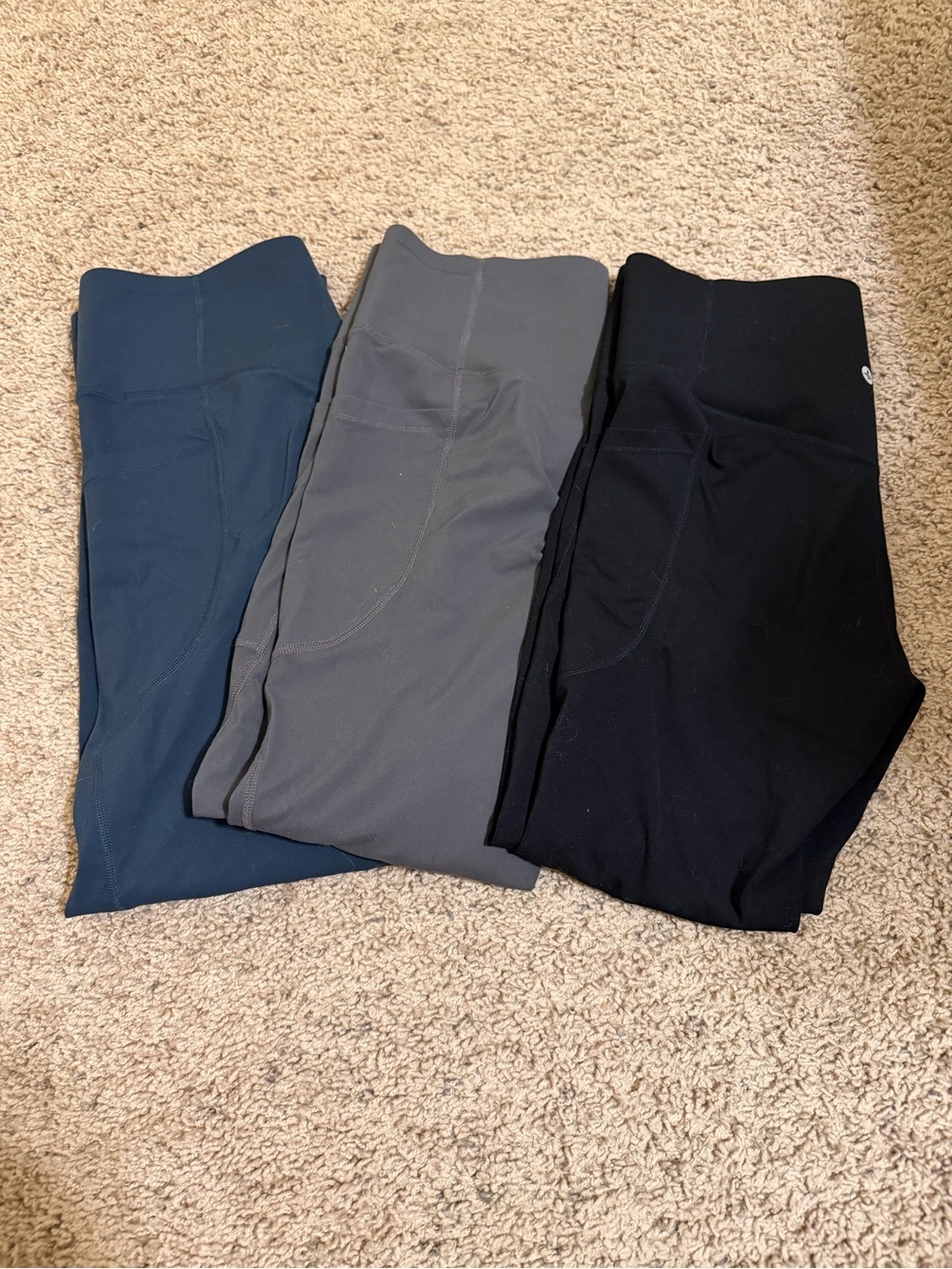 Halara cropped Leggings - Blue, Gray, Black